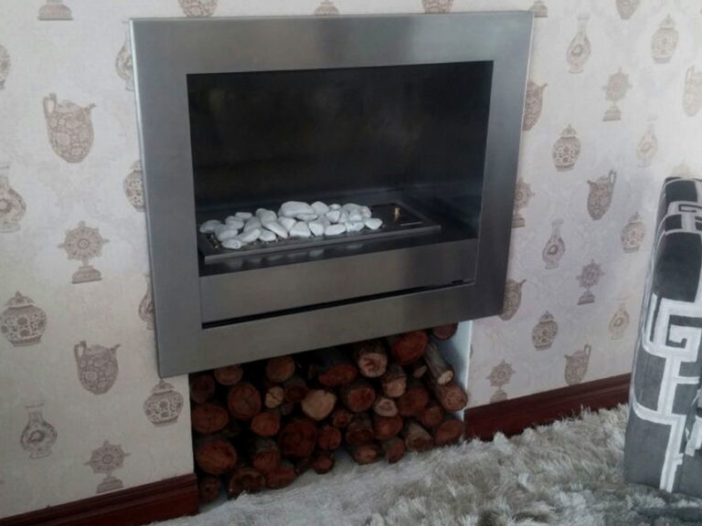Flueless Built In Double Sided Fireplace