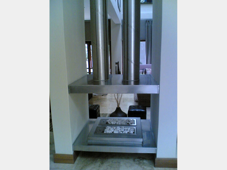 Flueless Built In Double Sided Fireplace