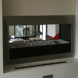 Flueless Built-In Double Sided Fireplaces